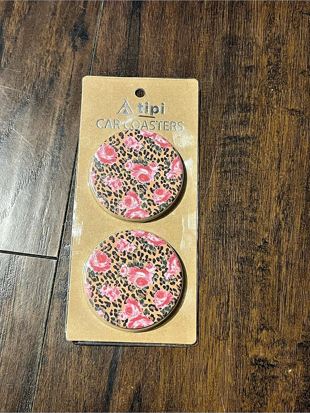 tipi Car Coasters Set of 2 in Pink & Blue